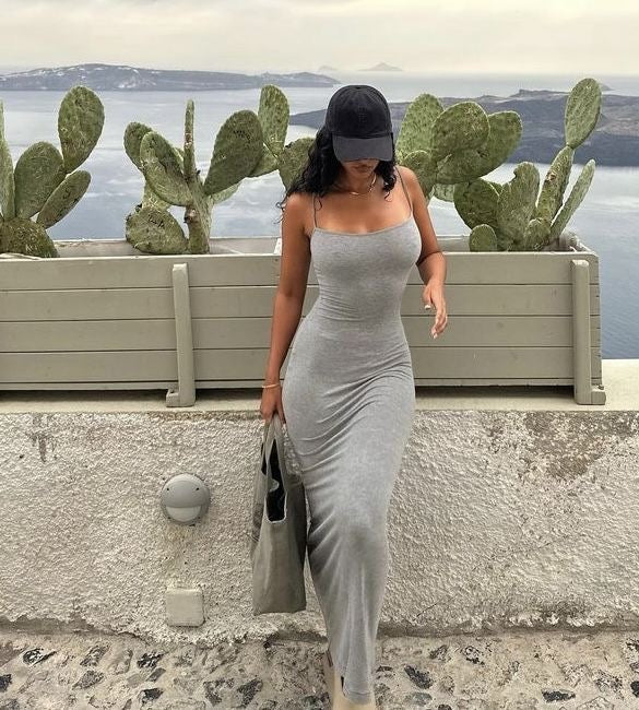 Grey Maxi Cotton Dress