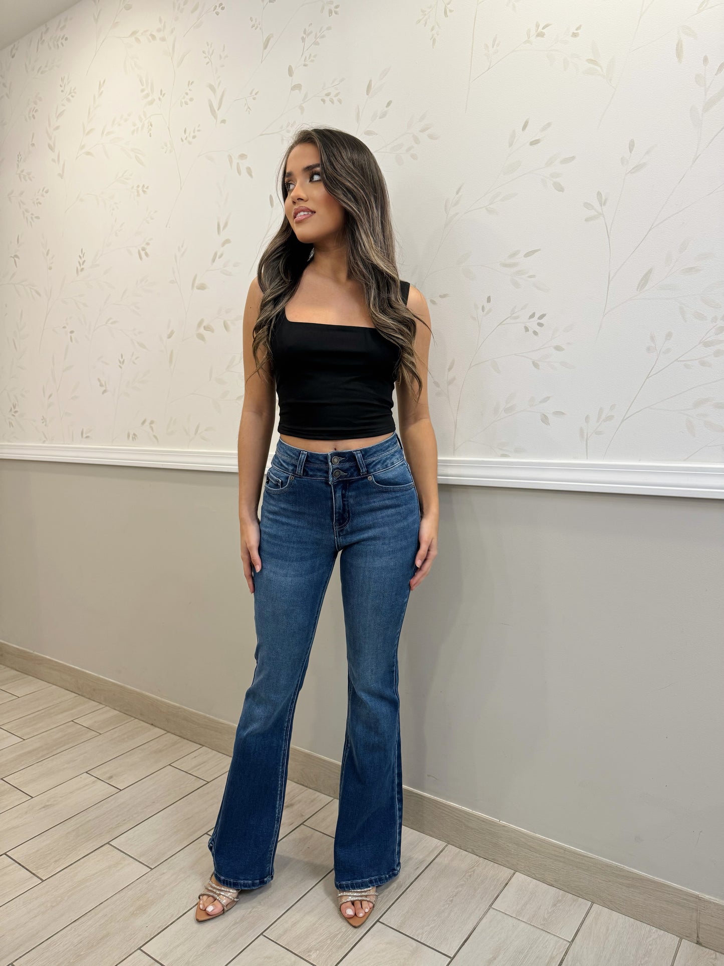 Double Bottom High Rise Flare Denim Jeans